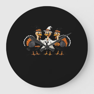 Grande Horloge Ronde Turquie Halloween Boo, Thanksgiving Turquie, Éffra