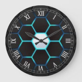 Grande Horloge Ronde Turquoise Abstract (Recto)