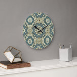Grande Horloge Ronde Turquoise Bleu Vert Gris Ochre Hip Bohème Bali Art<br><div class="desc">Belle motif en mosaïque contemporaine ocre jaune, gris vert, bleu turquoise et gris de couleur bohème. Design moderne et cool pour les tendances savvy et art amateur de branchie hip-setter, style rétro vintage ou amoureux de motifs géométriques abstraits. Ce design hipster amusant et mignon est disponible sur une grande variété...</div>