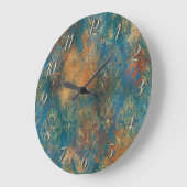 Grande Horloge Ronde Turquoise Cooper Patina (Angle)