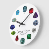 Grande Horloge Ronde Turquoise, Décembre Pierre de naissance (Angle)