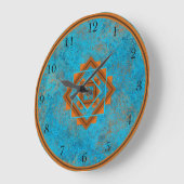 Grande Horloge Ronde Turquoise des pics du sud-ouest (Angle)