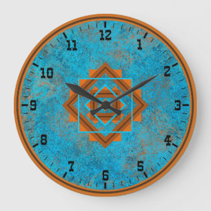 Grande Horloge Ronde Turquoise des sommets des montagnes du Sud-Ouest V