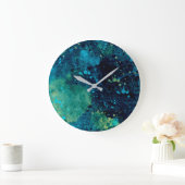 Grande Horloge Ronde Turquoise et Yellow (Maison)