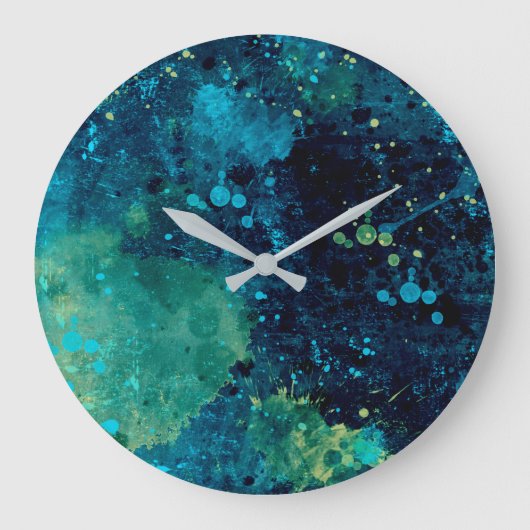Grande Horloge Ronde Turquoise et Yellow (Recto)