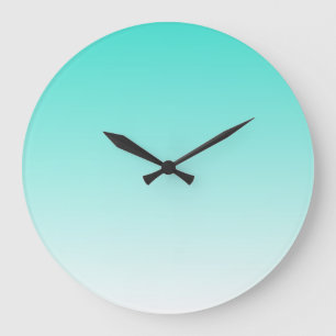 Grande Horloge Ronde Turquoise Ombre