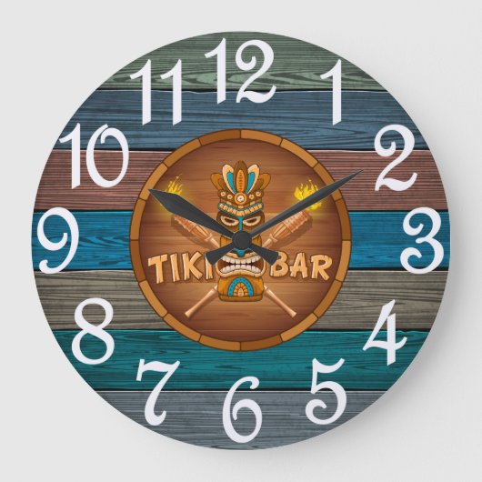 Grande Horloge Ronde Turquoise Tiki Bar (Recto)