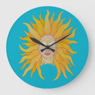 Grande Horloge Ronde Turquoise yellow gold sun inspired