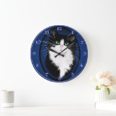 Grande Horloge Ronde TUX-Tuxedo chats rock (Maison)
