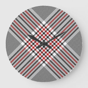 Grande Horloge Ronde Tweet rouge noir cristallin