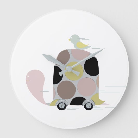 Grande Horloge Ronde Tweeter sur une tortue (Recto)