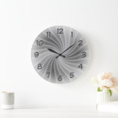 Grande Horloge Ronde Twirl Argent Espace (Maison)