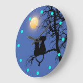 Grande Horloge Ronde Two Lovers Cat Round Wall Clock (Angle)