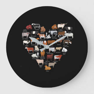 Grande Horloge Ronde Types D'Identification Des Vaches - Coeur Des Vach