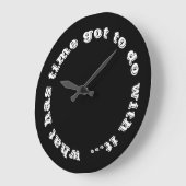 Grande Horloge Ronde Typographe noir blanc (Angle)