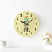 Grande Horloge Ronde Typographie de hausse et d'éclat avec Sun et nuage (Maison)