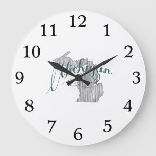 Grande Horloge Ronde Typographie de l'État du Michigan