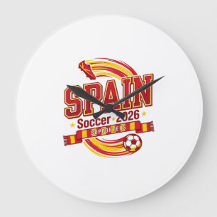 Grande Horloge Ronde Typographie de pays de football d'Espagne 2026 Gra