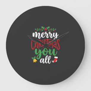 Grande Horloge Ronde Typographie de vacances joyeux Noël à tous