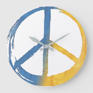 Grande Horloge Ronde Ukrainien - Il est temps pour le symbole de PAIX U