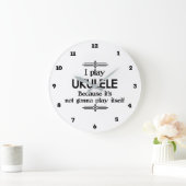 Grande Horloge Ronde Ukulele (Maison)