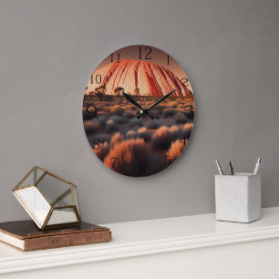 Grande Horloge Ronde Uluru "Ayers Rock" Australia Oil Paint,