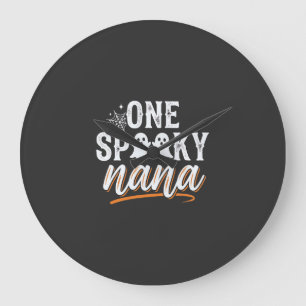 Grande Horloge Ronde Un design de fantôme d'Halloween de Nana effrayant