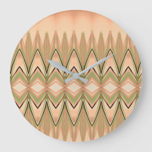 Grande Horloge Ronde Un Design Extraordinaire Avec Vert Et Corail