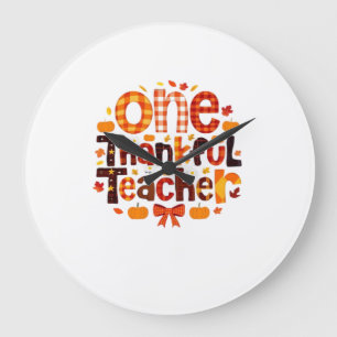 Grande Horloge Ronde Un enseignant reconnaissant Pumpkin C de Thanksgiv