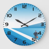 Grande Horloge Ronde Un Homme D'Affaires À La Recherche D'Un Chemin D'A (Recto)