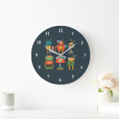 Grande Horloge Ronde Un joli robot design pour enfants (Maison)