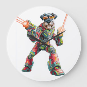 Grande Horloge Ronde Un_schnauzer_en_armure_futuriste