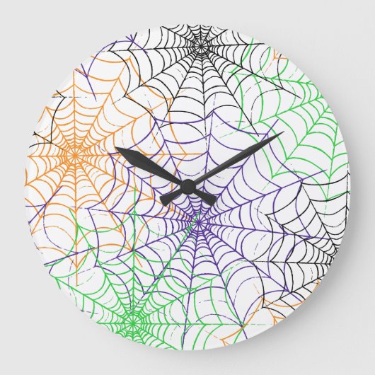 Grande Horloge Ronde Un simple Motif Web d'Halloween Spider (Recto)