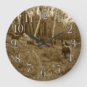 Grande Horloge Ronde Un troupeau de chevaux sur un ranch BC