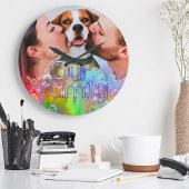 Grande Horloge Ronde Une Bulle Arc-En-Ciel Amusante À Thème Ajoutez Vot