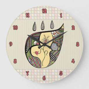 Grande Horloge Ronde Une Fleur Dans L'Horloge