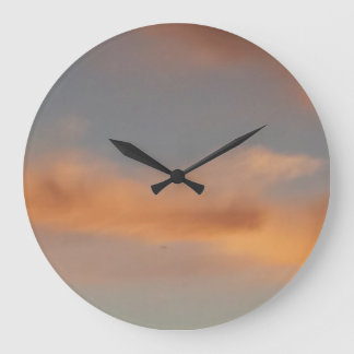 Grande Horloge Ronde Une promenade dans les nuages 7 nuages roses dans