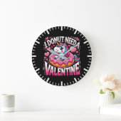 Grande Horloge Ronde Unicorn Donut Besoin Valentine Funny Anti-Valentin (Maison)