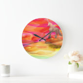 Grande Horloge Ronde Unicorne dans le désert peint (Maison)