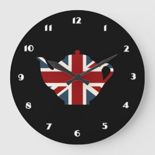 Grande Horloge Ronde Union Jack British Teapot