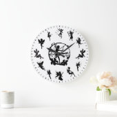 Grande Horloge Ronde Unique Cute Fairy Black Silhouettes Themed (Maison)