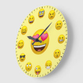 Grande Horloge Ronde Unique Emoticon Emoji Themed Large Clock (Angle)