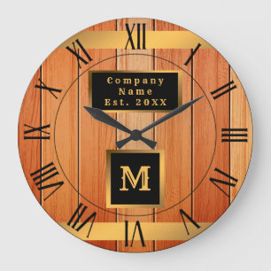 Grande Horloge Ronde Unique Gold Luxury Wood Monogrammé