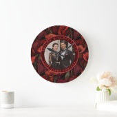 Grande Horloge Ronde Unique Red Calla Lilies Fantasy Countryside Weddin (Maison)
