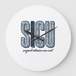 Grande Horloge Ronde Unité de soins intensifs chirurgicaux SICU Vintage