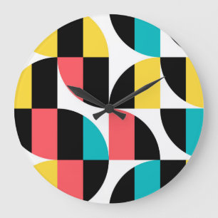 Grande Horloge Ronde Urbain, tendance, coloré, motif graphique moderne