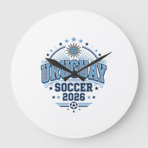 Grande Horloge Ronde Uruguay Football 2026 Football Gras Pays Typograph
