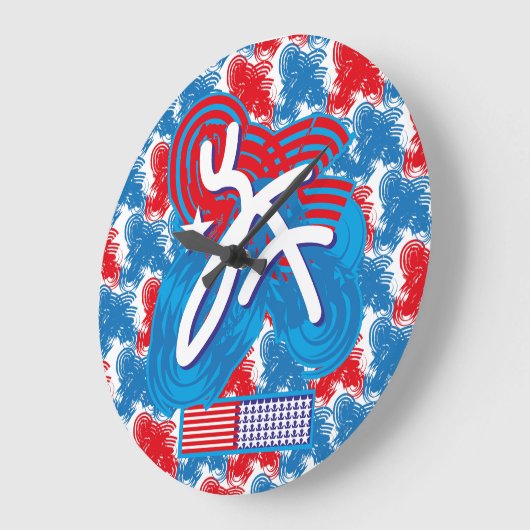 GRANDE HORLOGE RONDE USA/EEUU FLAG SIMPLIFIED TEXT BY MASANSER PIXELAT (Angle)