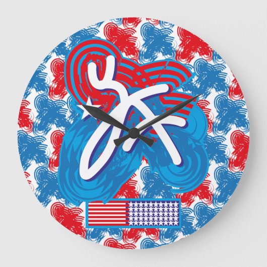 GRANDE HORLOGE RONDE USA/EEUU FLAG SIMPLIFIED TEXT BY MASANSER PIXELAT (Recto)