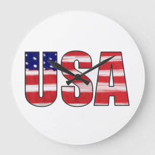 Grande Horloge Ronde USA Flag